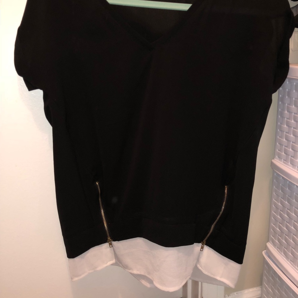 Black and White Blouse